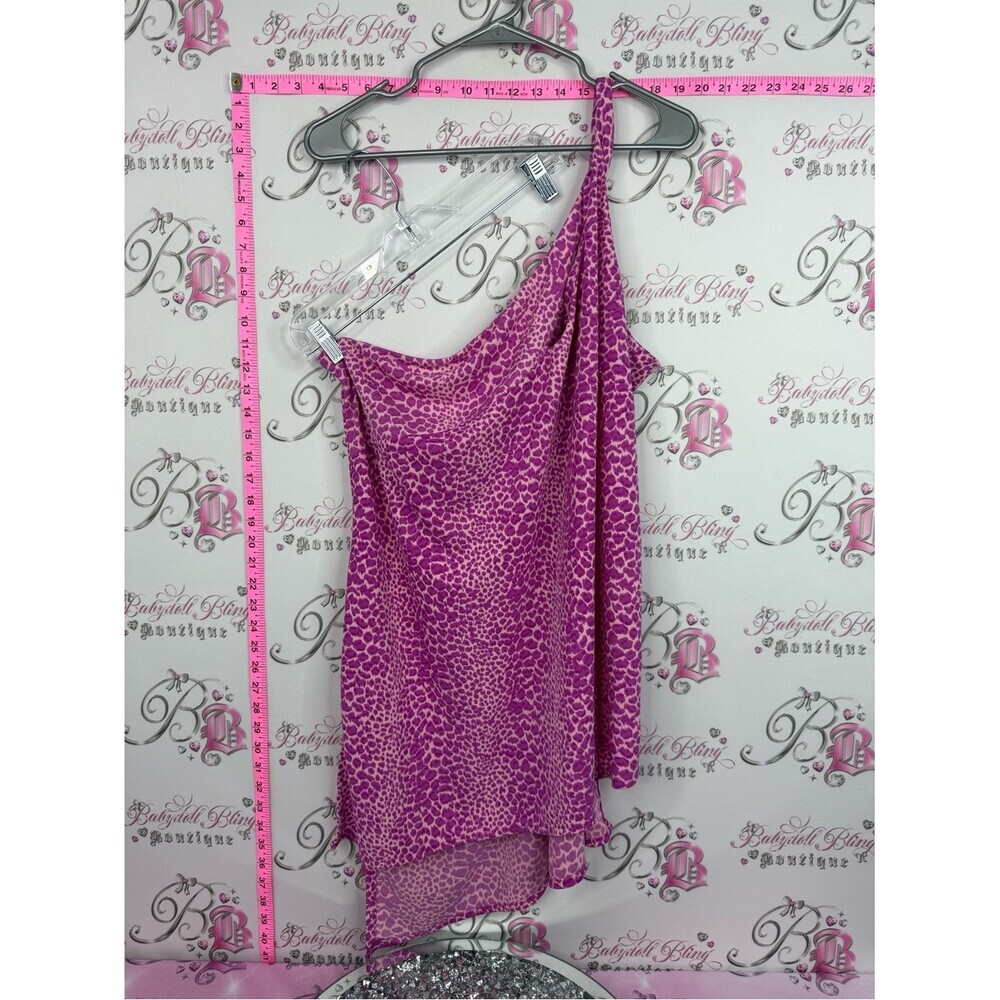 STYLE NEW YORK dress One-Shoulder Pink Leopard Print Mini Dress